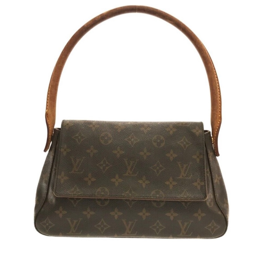 Vintage Louis Vuitton Leather Monogram Canvas Mini Looping Shoulder Bag